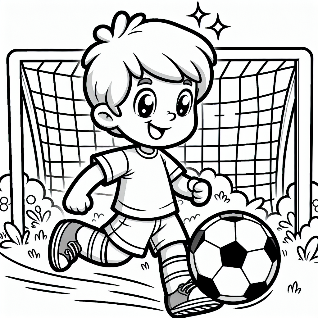 /imagine a boy playing soccer